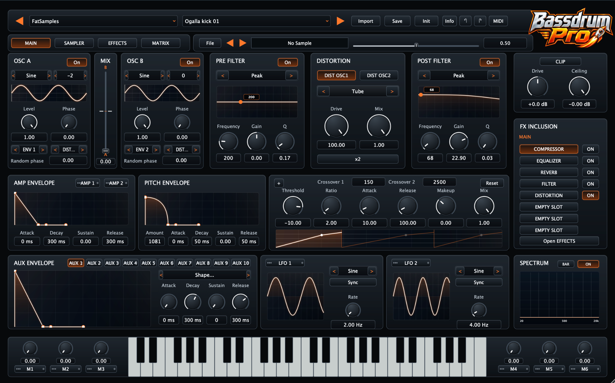 Bassdrum Pro main interface